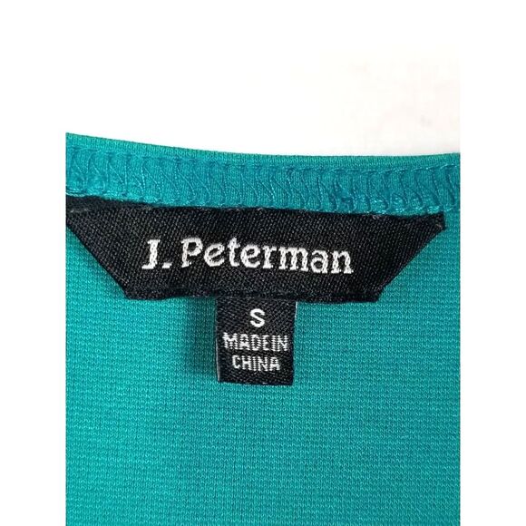 J. PETERMAN Artsy Minimalist Lagenlook Jersey Knit Stretch Dress Green Small - Picture 7 of 8